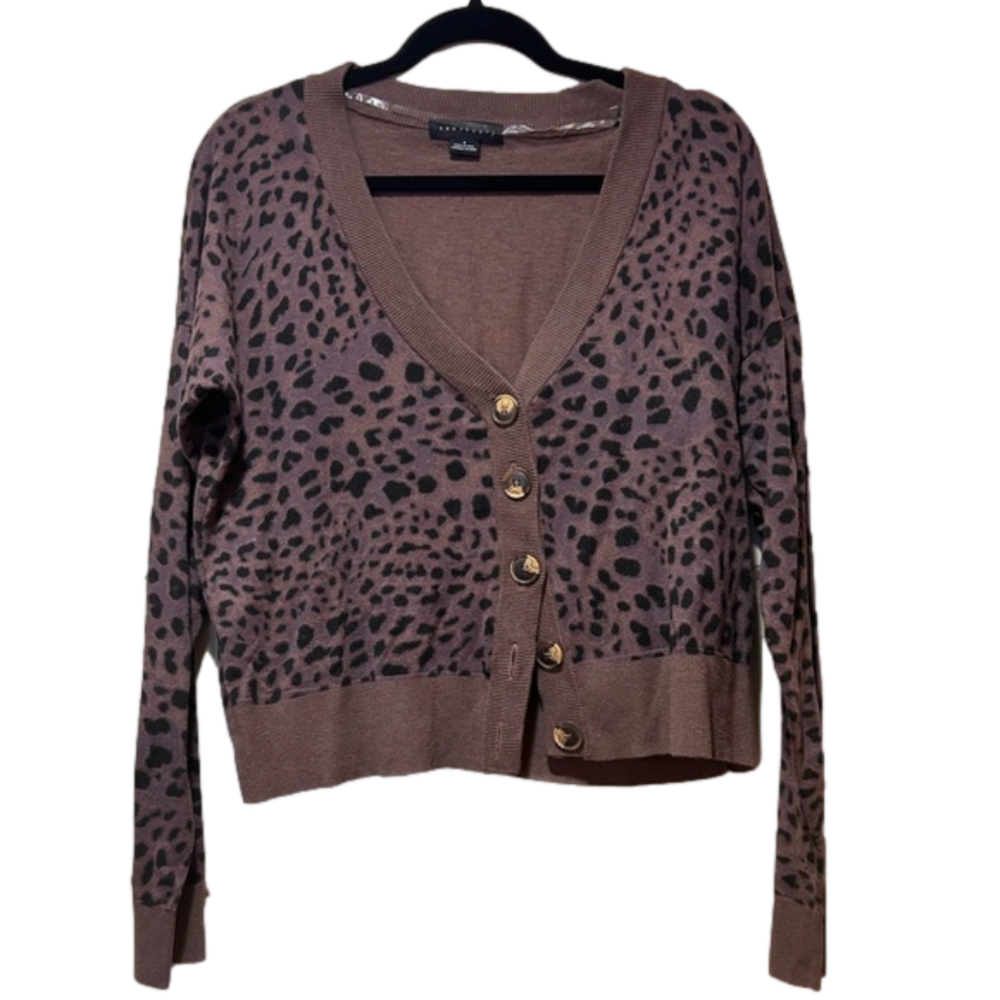 Sanctuary Leopard Print Cardigan Size Small | Animal Print Cozy Open Front State